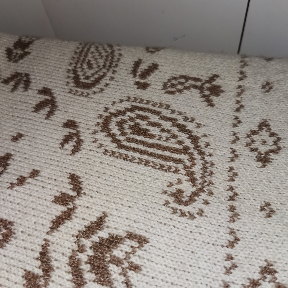 Elegant Cream and Brown Paisley Cardigan - Picture 7 of 7